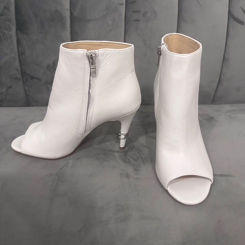 Coach Off-White Heeled Booties